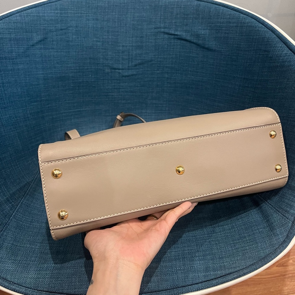 Fendi Taupe Satchel with Gold Accents - Picture 6 of 6